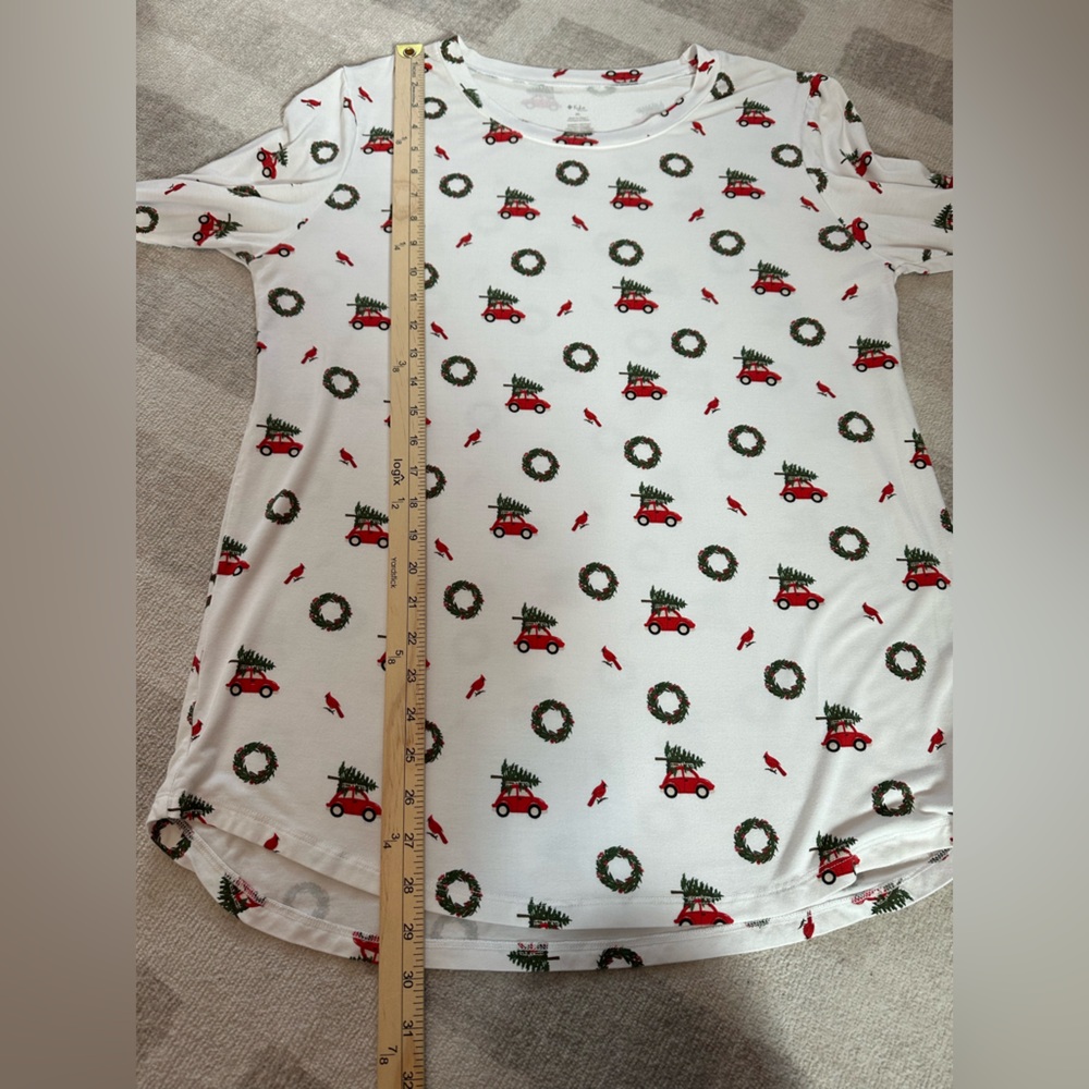 Kyte Women’s Christmas’s Holiday Wreath Long Sleeve Bamboo Pajama Top (Size XL) - Picture 5 of 7